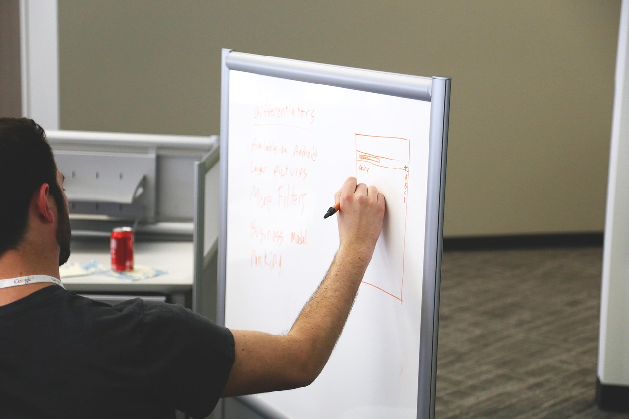 white board, startup, start-up, presentation, board, diagram, present, show, explain, school, plan, sketch, draw, teache